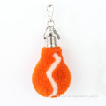 Wool Furry Keychains Lamp Bulb Shape Pom Poms Bag Keychain